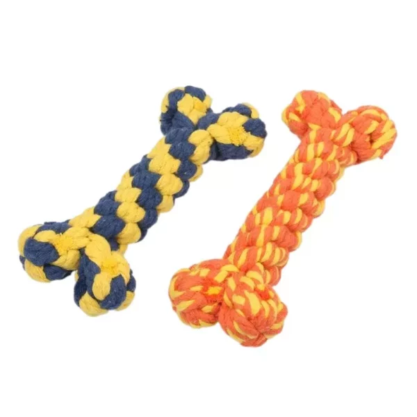 Cotton Rope Teething Chew Toy for Dogs - Vibrant Triple Colors