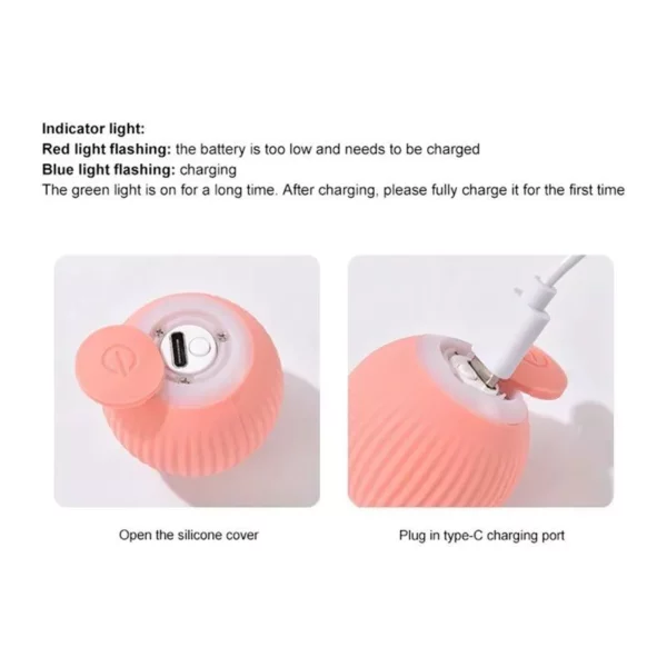 USB-Charged Glowing Cat Toy Ball Interactive and Luminous - Image 4