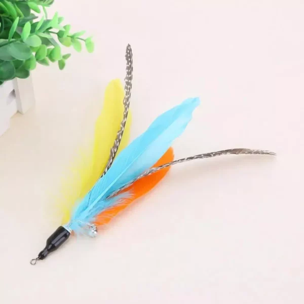 5-Piece Colorful Feather Cat Toy Replacements with Bells