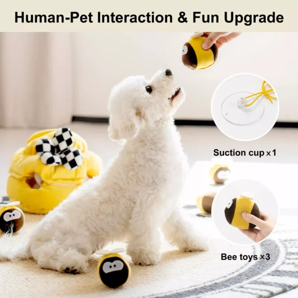 Interactive 2-in-1 Dog Puzzle Toy with Squeaking Bow - Image 5