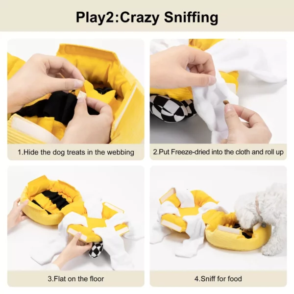 Interactive 2-in-1 Dog Puzzle Toy with Squeaking Bow - Image 4