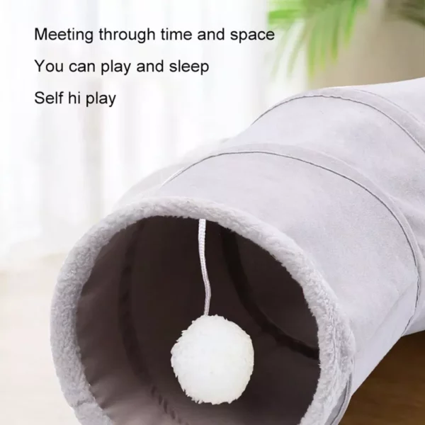 3-Way Collapsible Cat Tunnel with Play Ball for Cats, Kittens, and Small Dogs