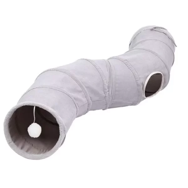 3-Way Collapsible Cat Tunnel with Play Ball for Cats, Kittens, and Small Dogs