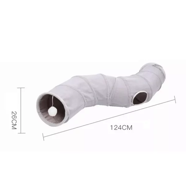 3-Way Collapsible Cat Tunnel with Play Ball for Cats, Kittens, and Small Dogs - Image 8