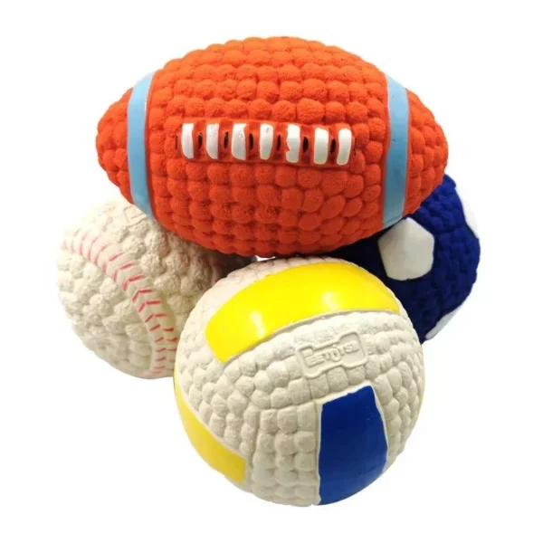 Durable Latex Squeaky Dog Ball Toys – Interactive Chew Toy for All Dog Sizes