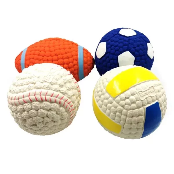 Durable Latex Squeaky Dog Ball Toys - Interactive Chew Toy for All Dog Sizes - Image 4