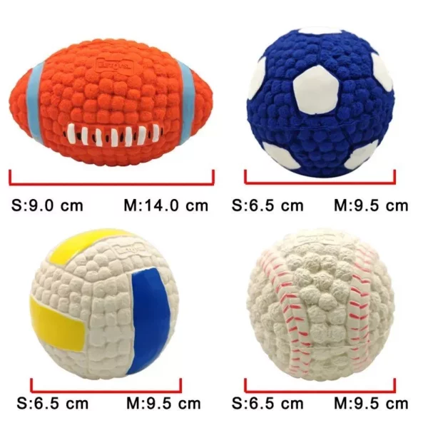 Durable Latex Squeaky Dog Ball Toys – Interactive Chew Toy for All Dog Sizes