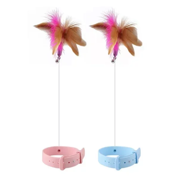 Cat Feather Teaser Wand with Bell - Interactive Kitten Play Toy - Image 2