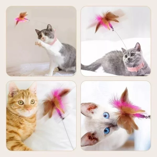 Cat Feather Teaser Wand with Bell - Interactive Kitten Play Toy - Image 5