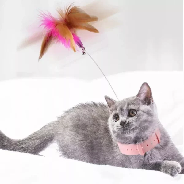 Cat Feather Teaser Wand with Bell - Interactive Kitten Play Toy - Image 3