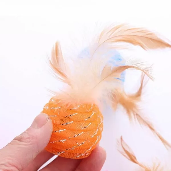 Interactive Feather & Foam Ball Cat Toy