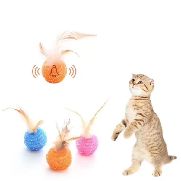 Interactive Feather & Foam Ball Cat Toy - Image 4