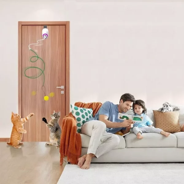 Interactive Electric Cat Toy: Door-Hanging, USB Rechargeable Teaser with Adjustable Rope & Accessories