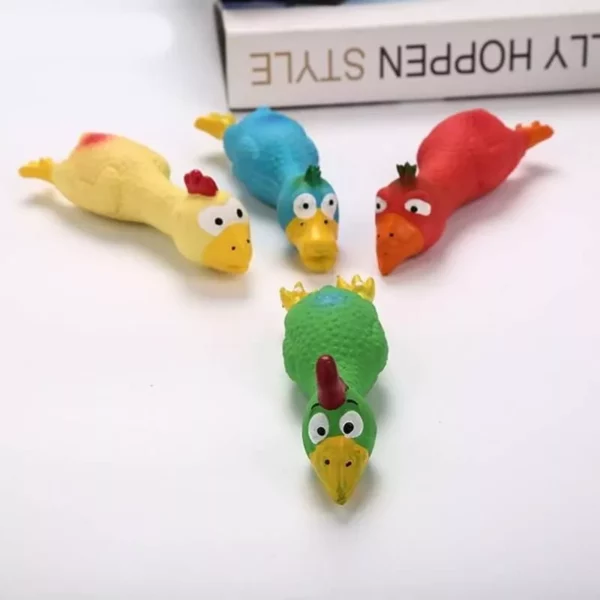 Colorful Latex Chicken Squeak Toy for Dogs and Cats