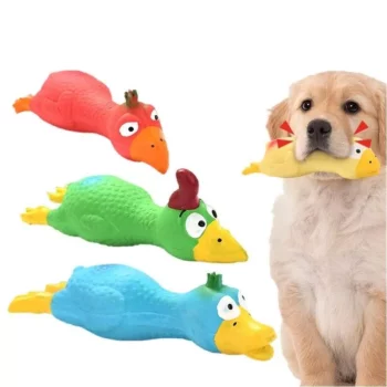 Colorful Latex Chicken Squeak Toy for Dogs and Cats