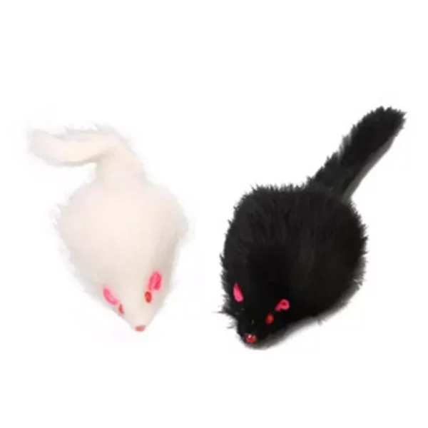 Realistic Rabbit Fur Plush Mouse Toy for Cats and Small Dogs