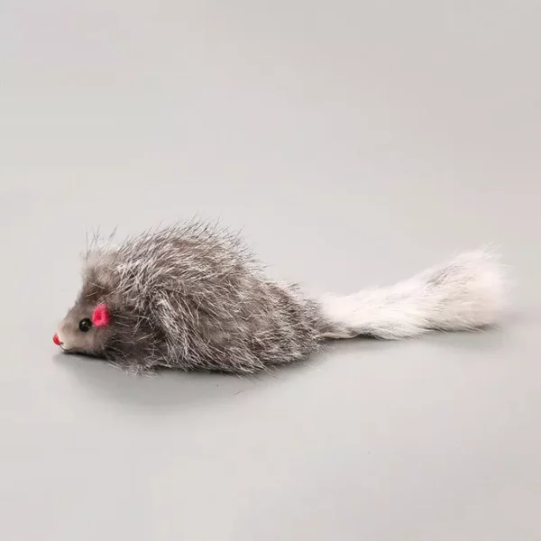 Realistic Rabbit Fur Plush Mouse Toy for Cats and Small Dogs - Image 4