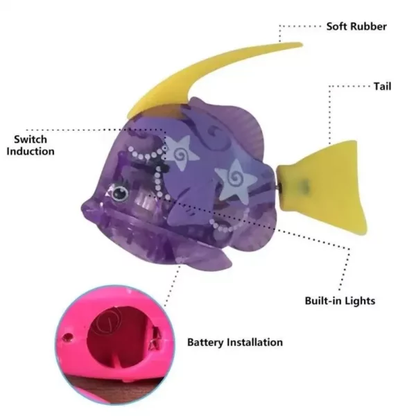 Interactive LED Light-Up Swimming Fish Toy for Cats and Dogs