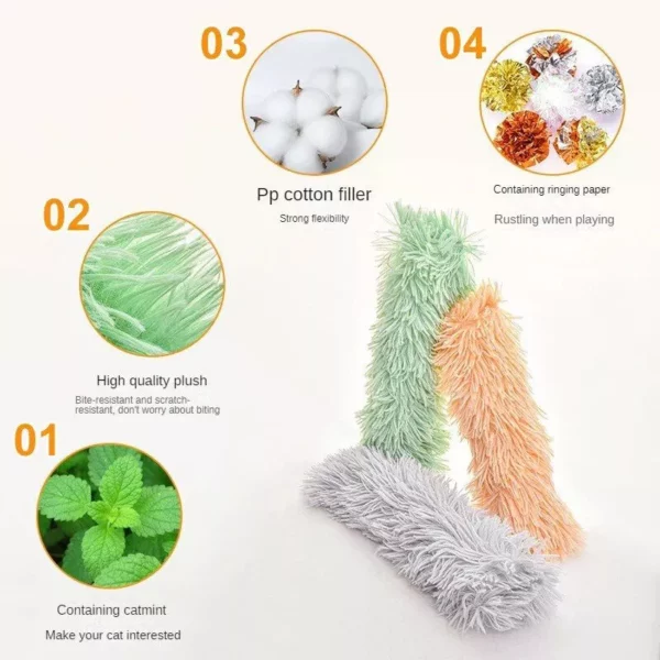 Interactive Plush Catnip Toy with Soft Feather for Cats - Chew & Play Delight - Image 5