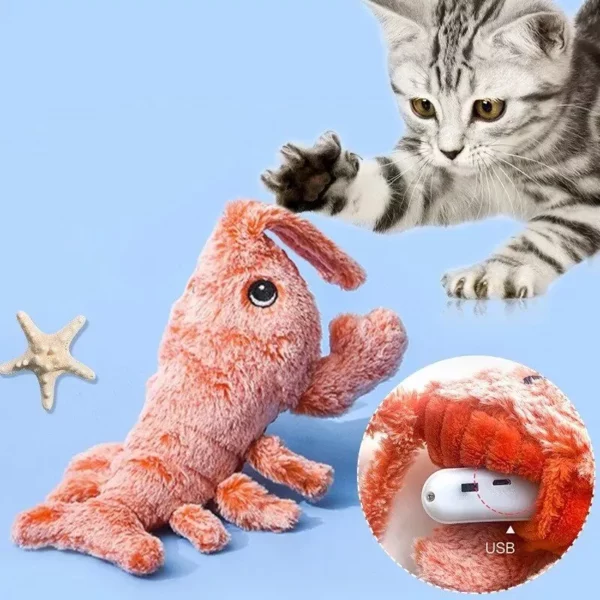 Interactive Electric Jumping Shrimp – Plush Toy for Cats and Dogs