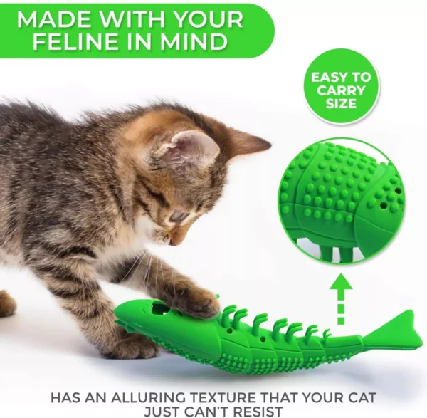 Interactive Cat Dental Chew Toy: Durable Rubber, Teeth Cleaning and Play