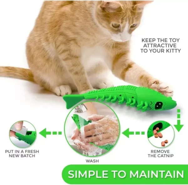 Interactive Cat Dental Chew Toy: Durable Rubber, Teeth Cleaning and Play