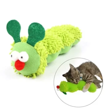 Interactive Green Caterpillar Catnip Toy for Kittens