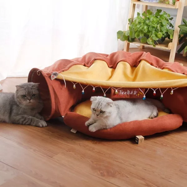 Interactive Multi-Pet Play Tunnel: Collapsible Tube for Cats, Rabbits & Ferrets