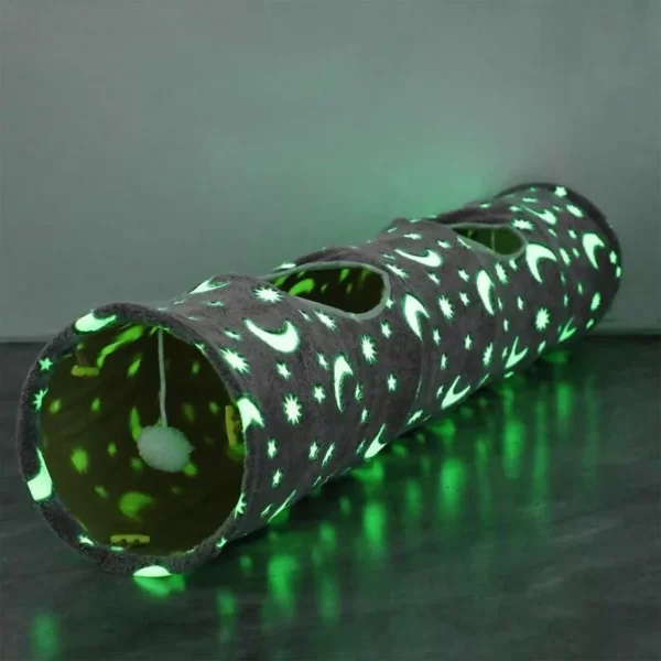 Glow-in-the-Dark Moon Star Cat Tunnel with Durable Plush Ball - Image 5