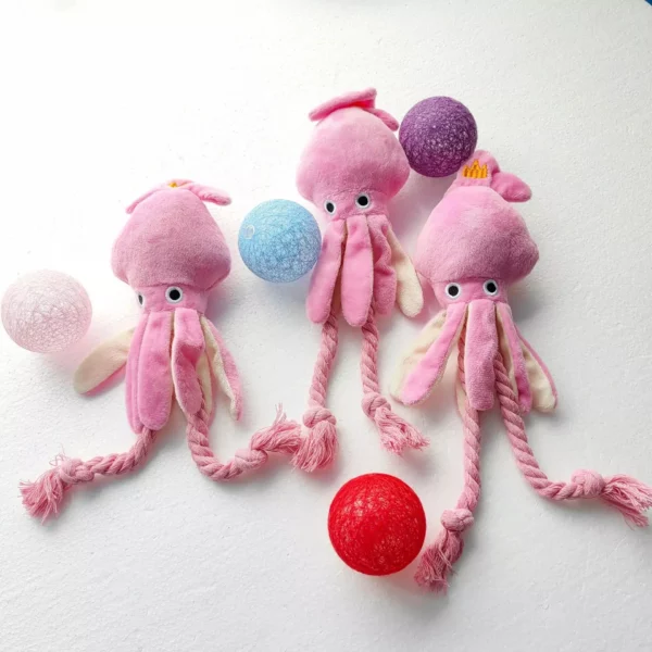 Octopus Plush Dog Toy