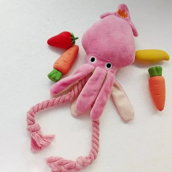 Octopus Plush Dog Toy