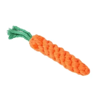 Durable Cotton Carrot-Shaped Dog Chew Rope for Teething and Play