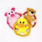 Cartoon Duck & Pig Plush Cotton Rope Dog Chew Toy