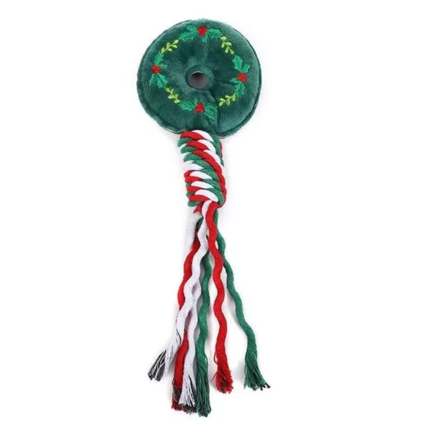 Christmas-Themed Dog Rope Toy for Teeth Cleaning and Play