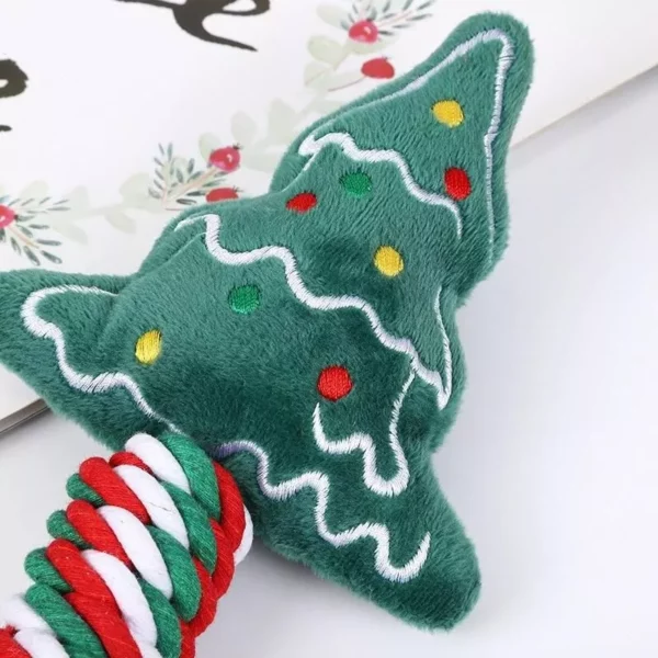 Christmas-Themed Dog Rope Toy for Teeth Cleaning and Play - Image 3