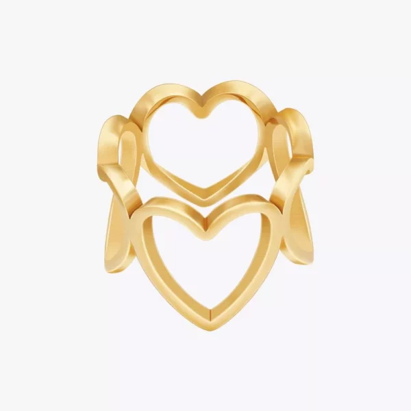 18K Gold-Plated Cutout Heart Ring - Image 4