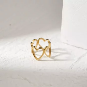 18K Gold-Plated Cutout Heart Ring