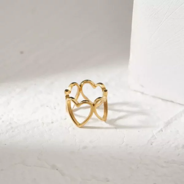 18K Gold-Plated Cutout Heart Ring