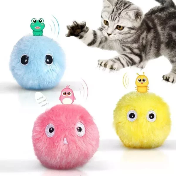 Interactive Squeaky Plush Cat Ball Toy with Animal Sounds and Catnip - Image 5