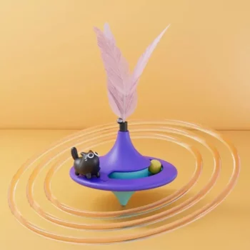 Interactive Gyroscopic Feather Cat Toy