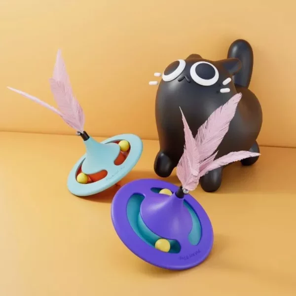 Interactive Gyroscopic Feather Cat Toy - Image 3