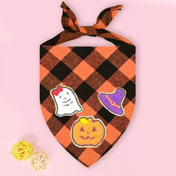 Halloween Checkered Bandana for Dogs and Cats - Image 2