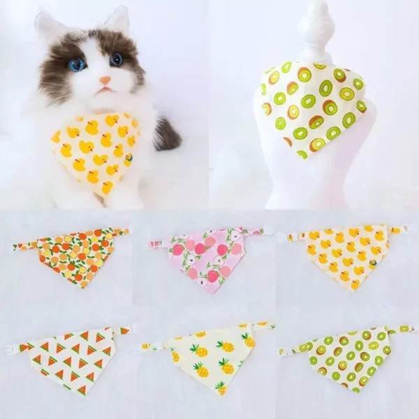 Adjustable Fruit Print Pet Bandanas