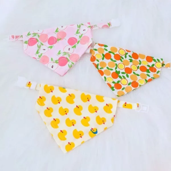 Adjustable Fruit Print Pet Bandanas - Image 2