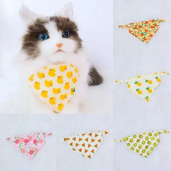 Adjustable Fruit Print Pet Bandanas - Image 5