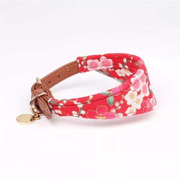 Fashion Pet Collar with Floral Bow Tie & Bandana