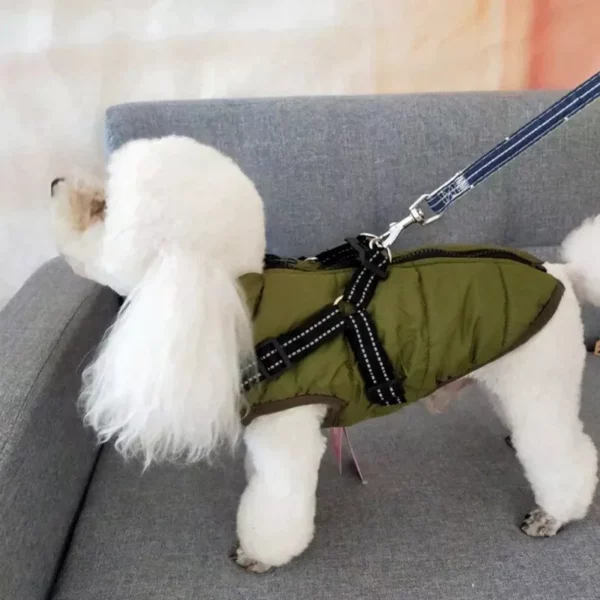 Waterproof Winter Warm Dog Jacket with Integrated Harness for Large Dogs - Image 7