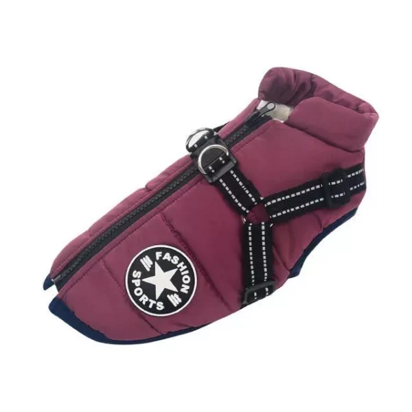 Waterproof Winter Warm Dog Jacket with Integrated Harness for Large Dogs - Image 2