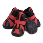 Chic Winter Dog Boots - 4Pcs/Set Cozy Waterproof Pet Shoes for Small Dogs & Puppies