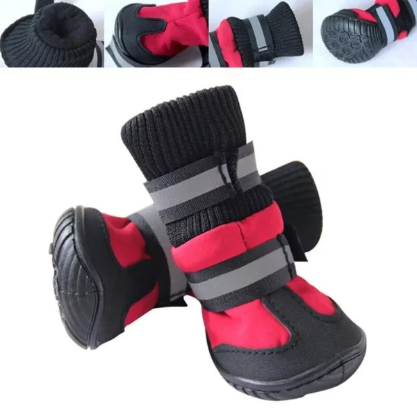 Stylish Winter Dog Boots – Warm Fleece-Lined Waterproof Shoes for Small Breeds